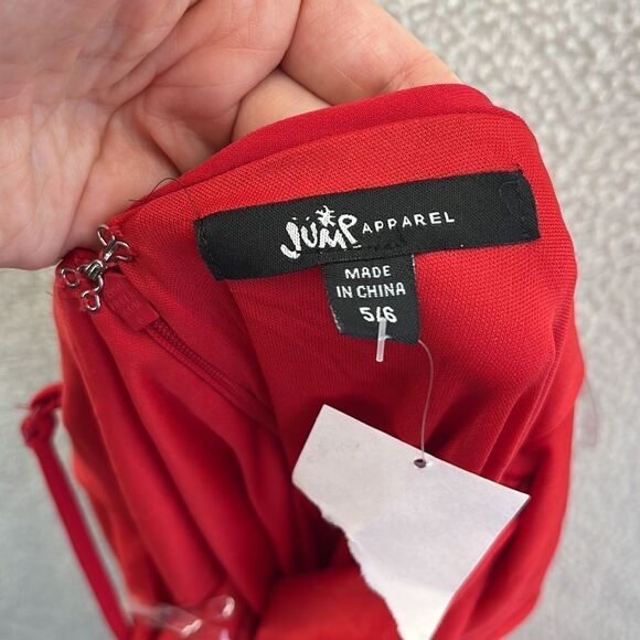 Jump Apparel Ruched Double Strap Jersey Gown‎ Red Size 5/6 - Picture 7 of 8
